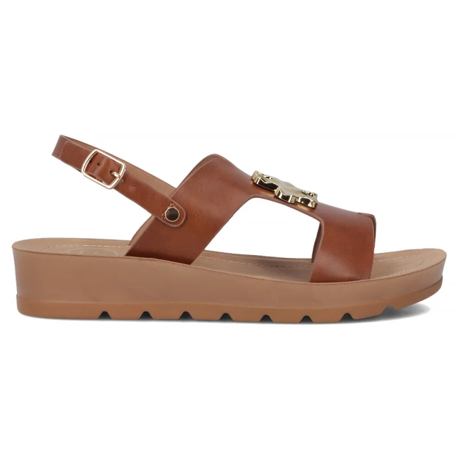 Sandały na platformie Filippo DS6893/25 BR brązowe