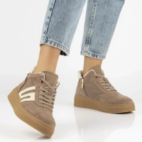 Skórzane sneakersy Filippo DP7425/25 BE beżowe