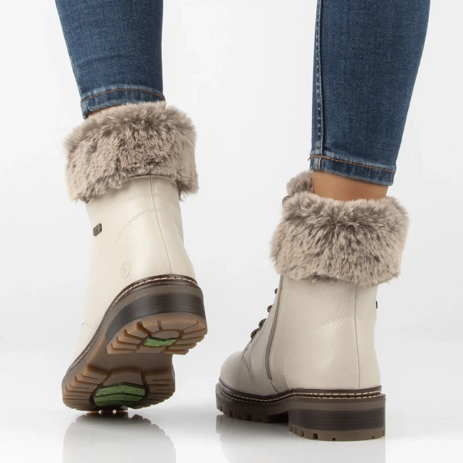 Leather ankle boots Remonte D0B74-80 beige