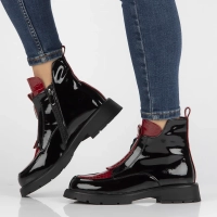 Leather ankle boots Filippo DBT6570/24 BK RD black