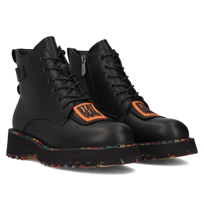 Skórzane botki Artiker 55C0516 czarne