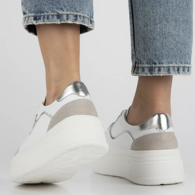 Leather sneakers Filippo DP6805/25 WH white