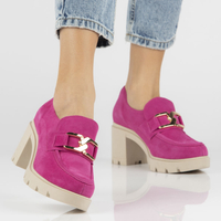 Leather shoes Filippo 20097 fuchsia