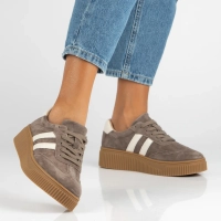 Skórzane sneakersy Filippo DP6776/26 TP taupe