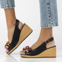 Leather sandals Filippo DS6021/24 BK black