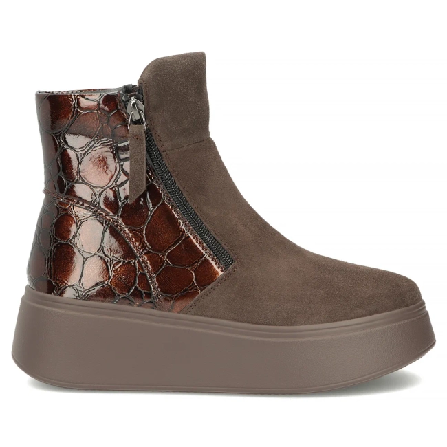 Leather platform ankle boots Filippo DBT8077/26 D BR brown