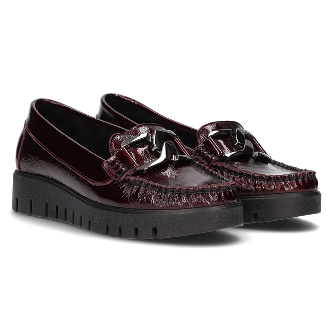 Skórzane mokasyny Filippo 10134 bordowe