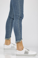 Skórzane półbuty Filippo DP1259/20 WH białe