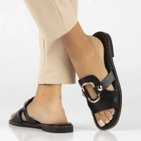 Leather flip-flops Filippo DK6264/24 BK black