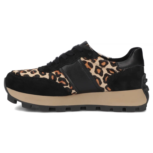 Leather sneakers Filippo DP7112/25 BK LEO black