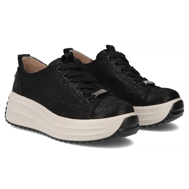 Leather sneakers Filippo DP6795/26 BK black