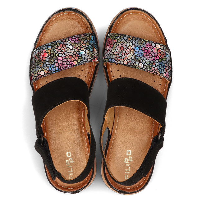 Leather sandals Filippo 04142-20/00-5 black multicolor
