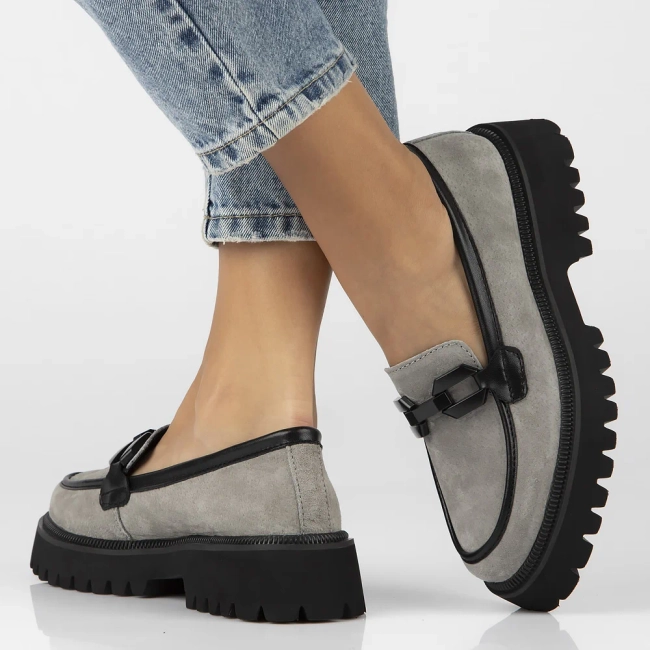 Leather shoes Filippo DP6486/24 GR grey