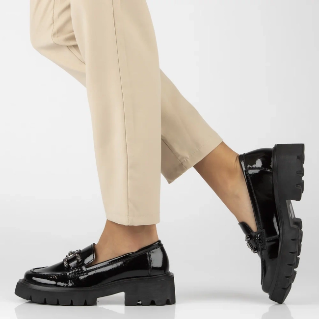 Leather shoes Filippo DP6475/24 BK L black