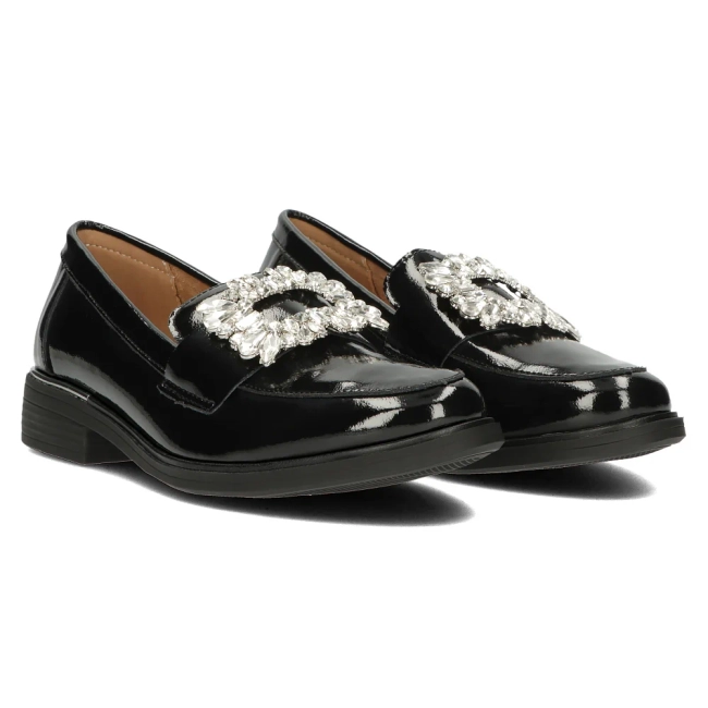 Skórzane lordsy Filippo DP4787/23 BK czarne