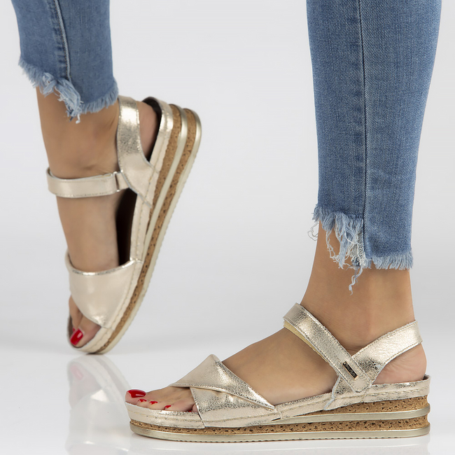 Leather sandals Filippo 50096 gold