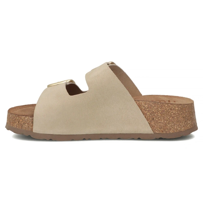 Leather flip-flops Yokono WIWI-003 SERRAJE CRUDO beige