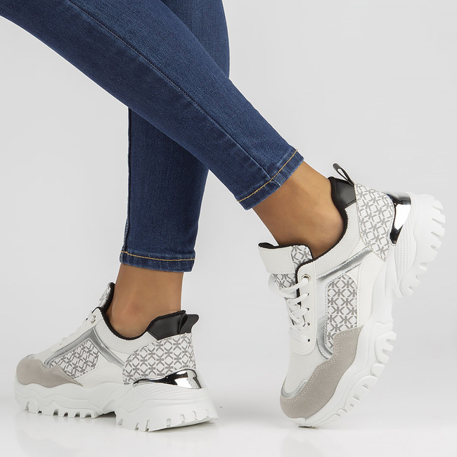 Sneakersy Filippo BB116 biało-czarne