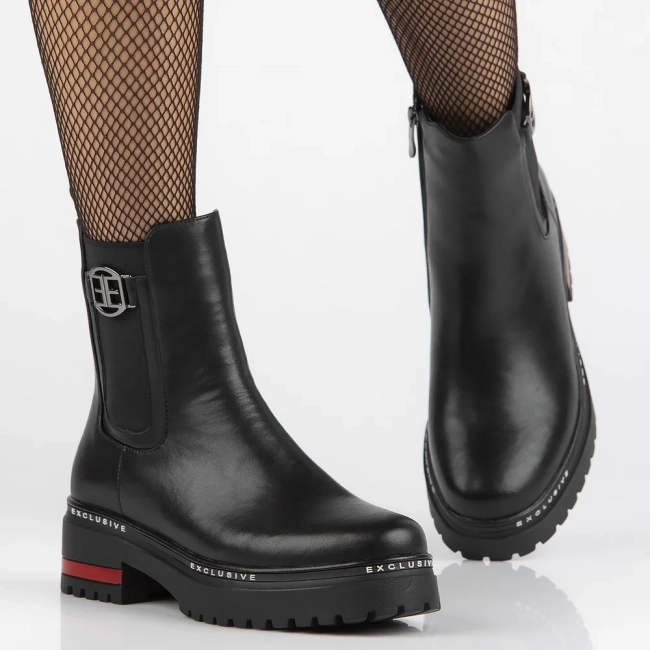 Leather ankle boots Filippo DBT6598/24 BK black
