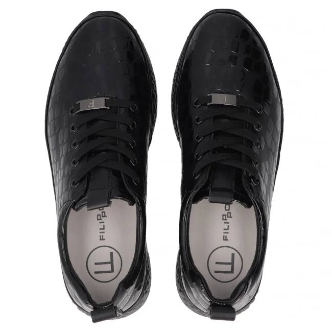 Leather sneakers Filippo DP7284/25 BK black