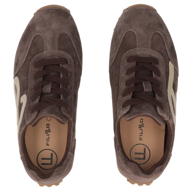 Skórzane sneakersy Filippo DP7961/26 D BR brązowe