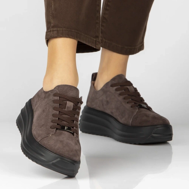 Leather sneakers Filippo DP8339/26 BR BK brown