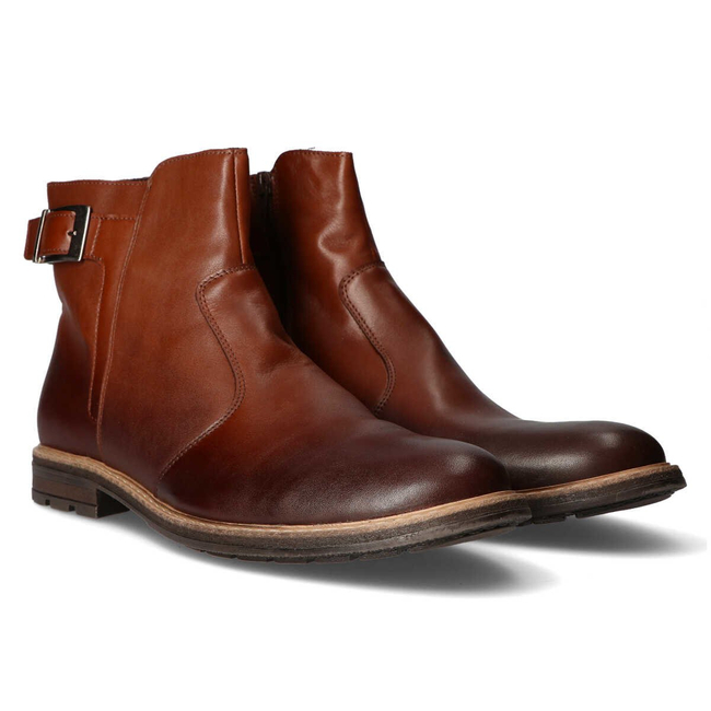 Leather ankle boots for men Filippo 2025 light brown