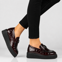 Leather platform shoes Filippo DP8294/26 BG burgundy