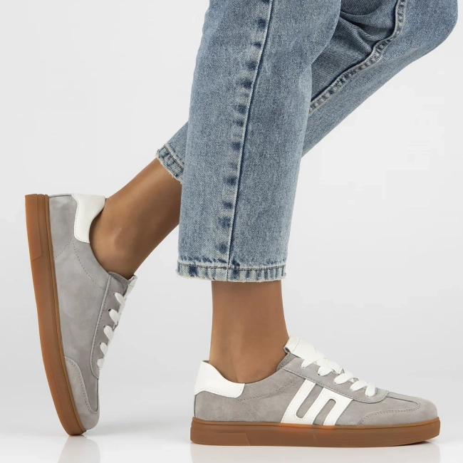 Leather sneakers Filippo DP6742/25 GR grey