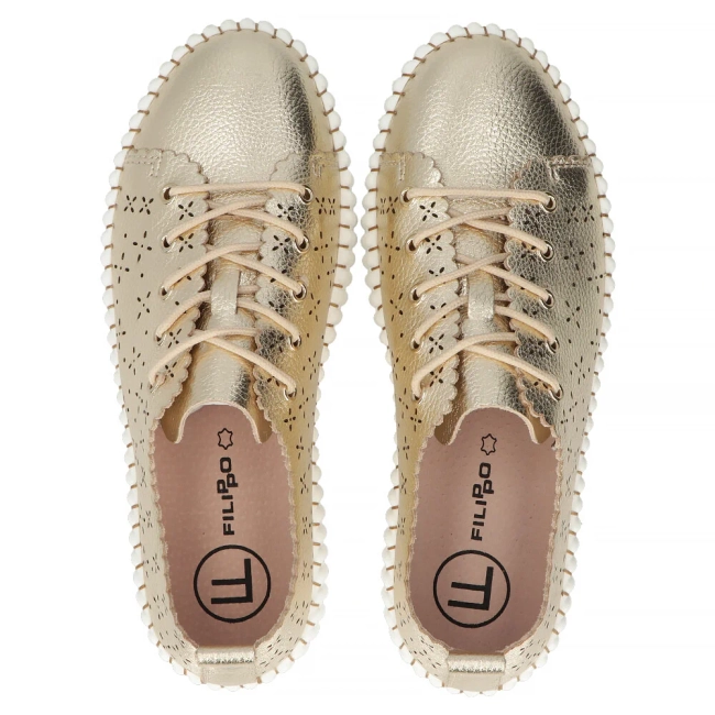 Leather shoes Filippo DP6761/25 GO gold