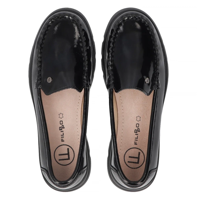 Leather loafers Filippo DP7413/25 BK L black