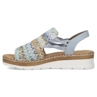 Sandały na platformie Rieker V1241-90 niebieskie