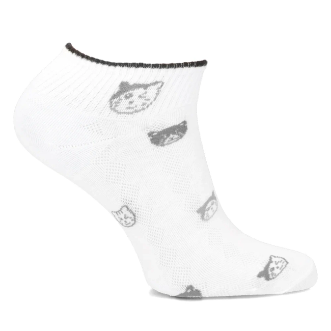 Women's Socks L604-7 white cats