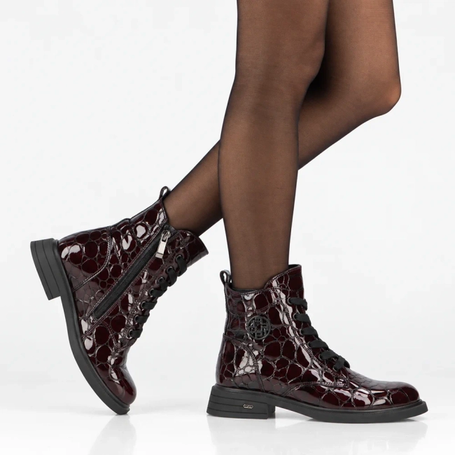 Leather ankle boots Filippo DBT7965/26 BG CR burgundy