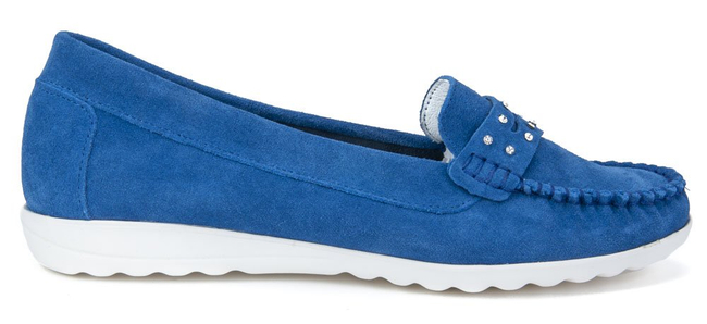 Skórzane mokasyny Filippo 10092 W. niebieskie