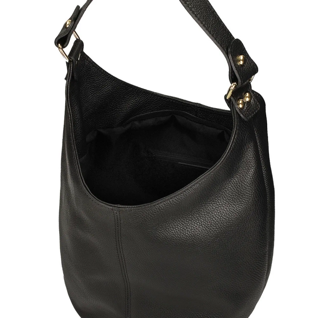 Skórzana torebka Toscanio Shopper F118 czarna