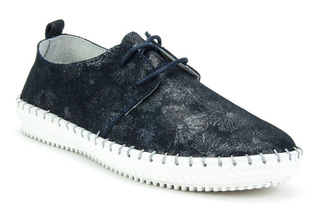 Mokasyny Filippo DP033/18 NV FL Navy Flowers