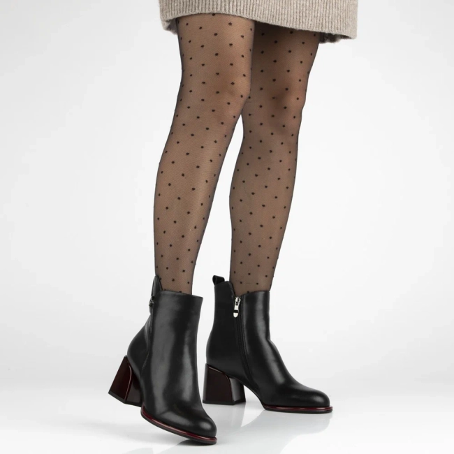 Leather ankle boots Filippo DBT7363/25 BK RD black