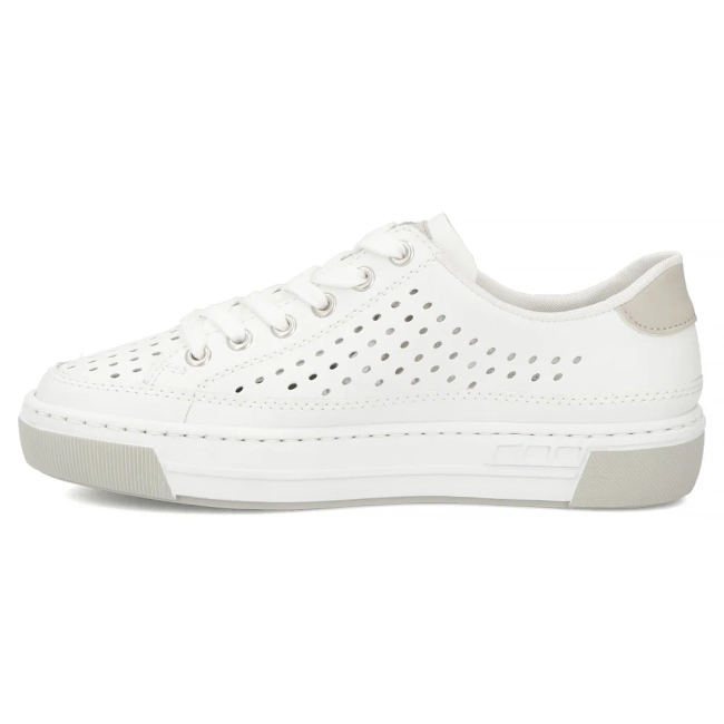 Leather sneakers Rieker L8849-80 white