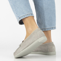 Skórzane mokasyny Filippo DP1266/20 GR szare