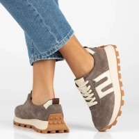 Skórzane sneakersy Filippo DP6743/26 TP taupe