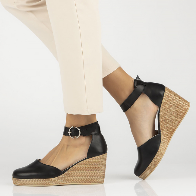 Leather sandals Filippo DP3519/23 BK black