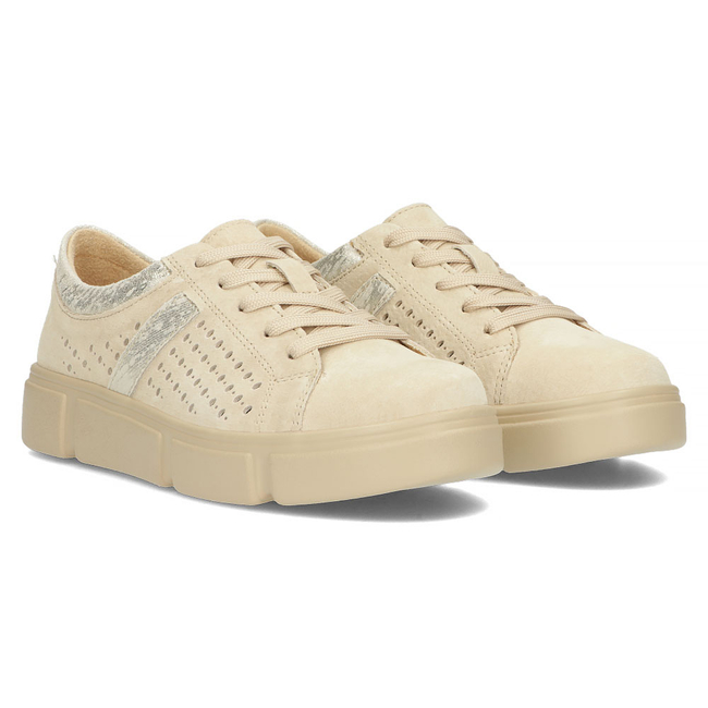 Skórzane półbuty na platformie Filippo DP4531/23 BE BE beżowe