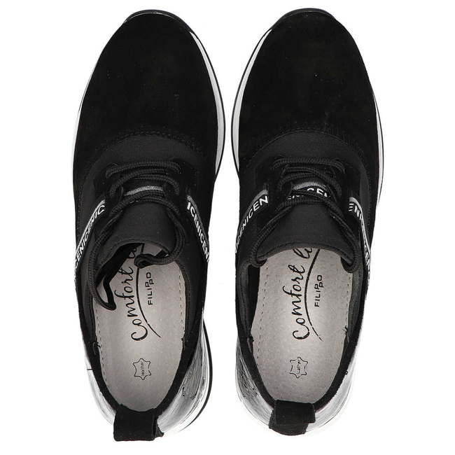 Leather sneakers Filippo DP1388/20 BK black