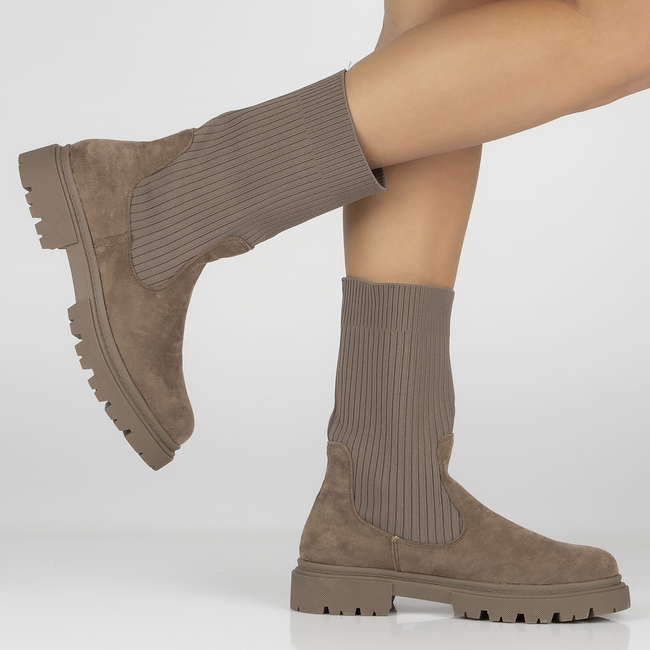 Botki na platformie Filippo DBT4228/22 TP taupe