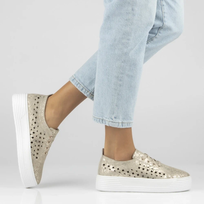 Leather sneakers Filippo DP7662/26 GO gold