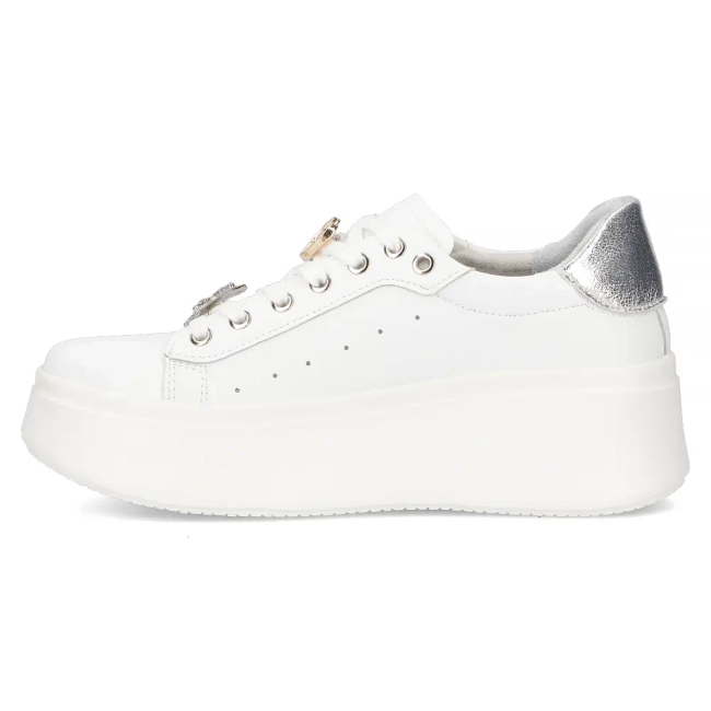 Skórzane sneakersy Filippo DP6790/25 WH białe