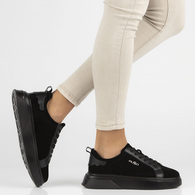 Leather sneakers Filippo DP4580/23 BK black