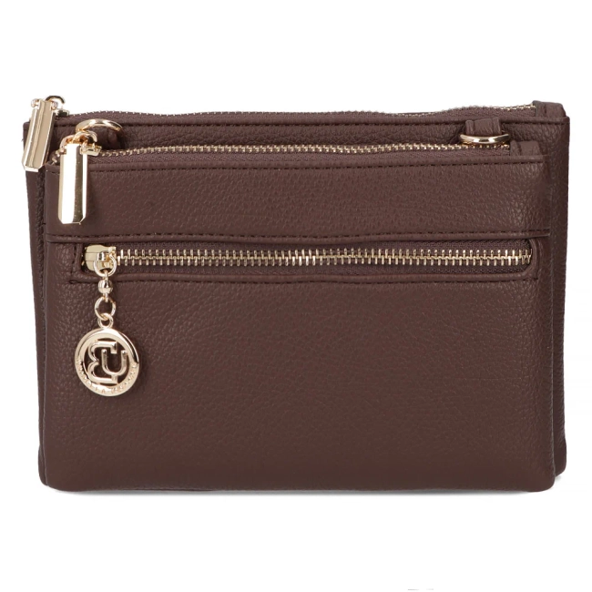 Brown handbag gold accent