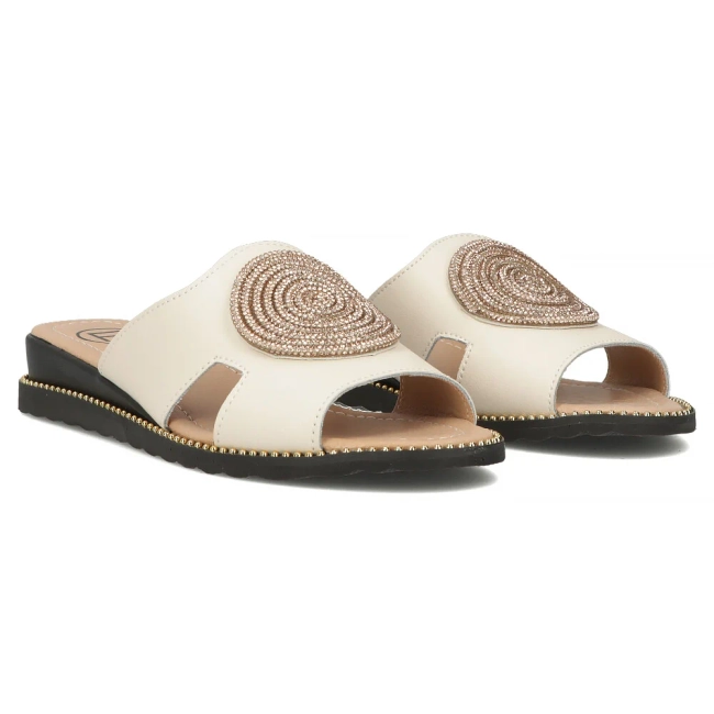 Leather flip-flops Filippo DK7041/25 BE beige